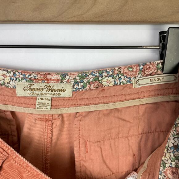 Teenie Weenie | Natural Bear's Garden Pink Corduroy Baggy Embroidered Bear Pants - Picture 8 of 9